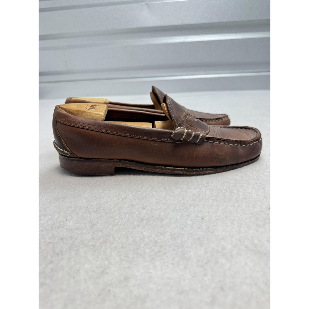 Oak Street Bootmakers Shoes Mens Size 9.5 D Brown Leather Moc Toe Dress Casual - Picture 2 of 11